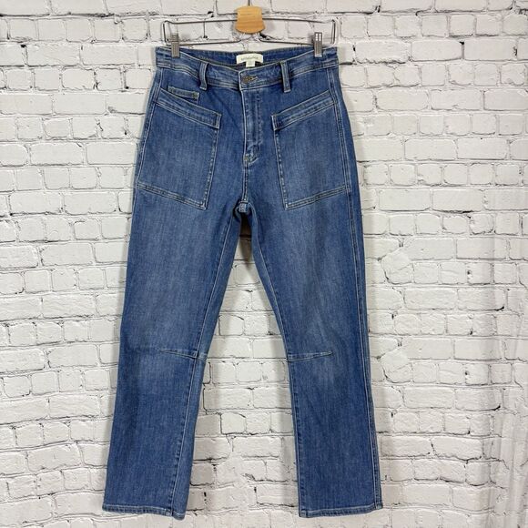 Sundance Agnes Denim Jeans Womens Size 8 Stretch Cotton Blend Boho Patch Pockets - Picture 1 of 14